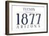 Tucson, Arizona - Established Date (Blue)-Lantern Press-Framed Art Print