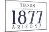 Tucson, Arizona - Established Date (Blue)-Lantern Press-Mounted Art Print