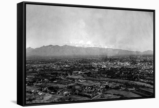 Tucson, Arizona - Panoramic View of City-Lantern Press-Framed Stretched Canvas