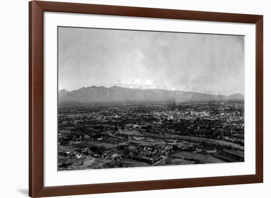 Tucson, Arizona - Panoramic View of City-Lantern Press-Framed Premium Giclee Print