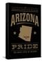 Tucson, Arizona - Pride - Gold on Black-Lantern Press-Framed Stretched Canvas