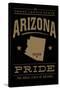 Tucson, Arizona - Pride - Gold on Black-Lantern Press-Stretched Canvas