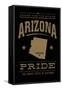 Tucson, Arizona - Pride - Gold on Black-Lantern Press-Framed Stretched Canvas