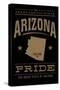 Tucson, Arizona - Pride - Gold on Black-Lantern Press-Stretched Canvas