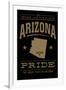 Tucson, Arizona - Pride - Gold on Black-Lantern Press-Framed Art Print