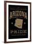 Tucson, Arizona - Pride - Gold on Black-Lantern Press-Framed Art Print