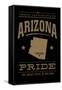 Tucson, Arizona - Pride - Gold on Black-Lantern Press-Framed Stretched Canvas