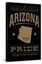 Tucson, Arizona - Pride - Gold on Black-Lantern Press-Stretched Canvas