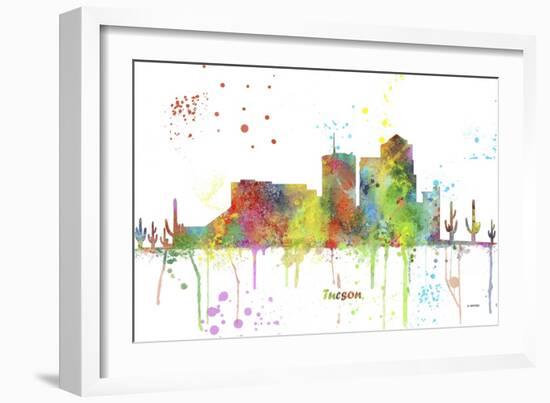 Tucson Arizona Skyline MCLR 1-Marlene Watson-Framed Giclee Print