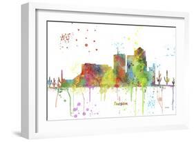 Tucson Arizona Skyline MCLR 1-Marlene Watson-Framed Giclee Print