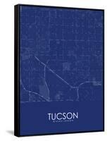 Tucson, United States of America Blue Map-null-Framed Stretched Canvas