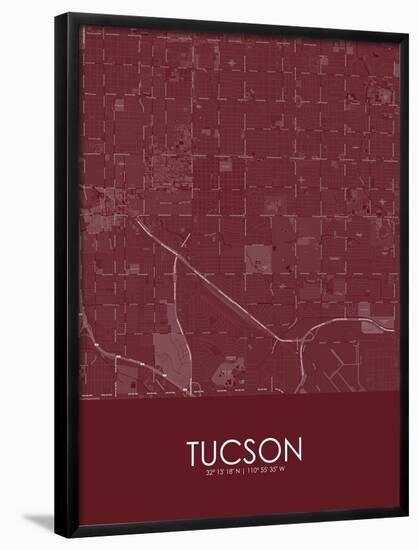 Tucson, United States of America Red Map-null-Framed Poster