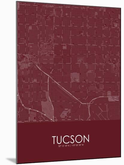 Tucson, United States of America Red Map-null-Mounted Poster