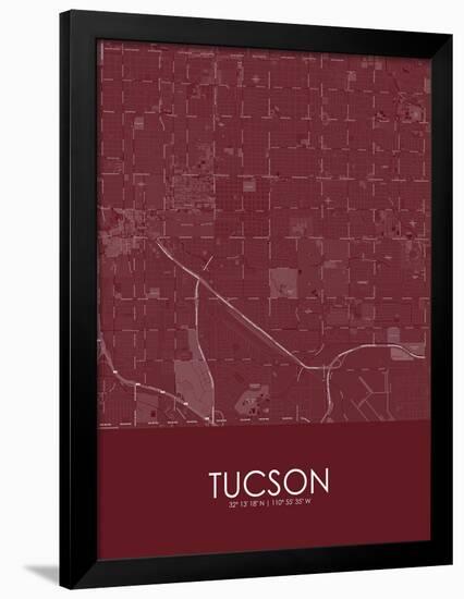 Tucson, United States of America Red Map-null-Framed Poster