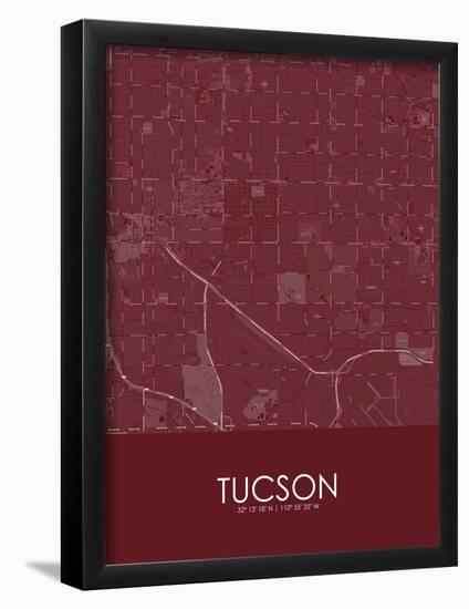 Tucson, United States of America Red Map-null-Framed Poster