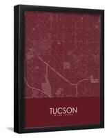 Tucson, United States of America Red Map-null-Framed Poster