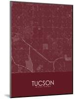 Tucson, United States of America Red Map-null-Mounted Poster