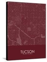 Tucson, United States of America Red Map-null-Stretched Canvas