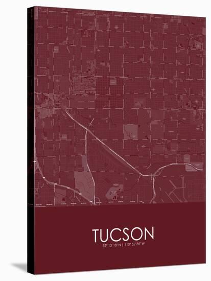 Tucson, United States of America Red Map-null-Stretched Canvas