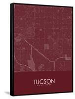 Tucson, United States of America Red Map-null-Framed Stretched Canvas