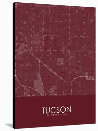 Tucson, United States of America Red Map-null-Stretched Canvas