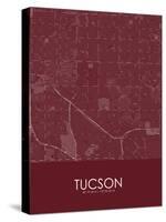 Tucson, United States of America Red Map-null-Stretched Canvas