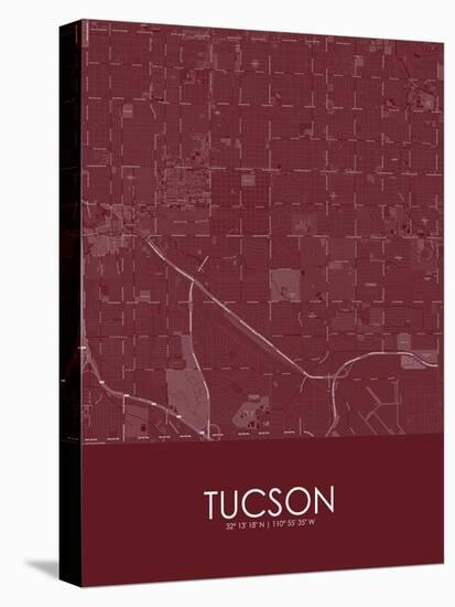 Tucson, United States of America Red Map-null-Stretched Canvas