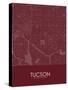 Tucson, United States of America Red Map-null-Stretched Canvas