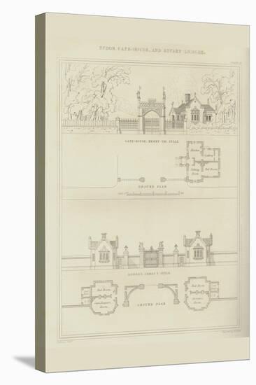 Tudor Gate House and Stuart Lodges-Richard Brown-Stretched Canvas