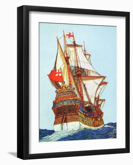 Tudor Ship of the Type Used by Privateers and Explorers, 15th-16th Century-null-Framed Giclee Print