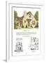 Tudor Style Model House and Floor Plan-null-Framed Art Print