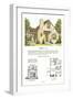 Tudor Style Model House and Floor Plan-null-Framed Art Print