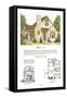 Tudor Style Model House and Floor Plan-null-Framed Stretched Canvas