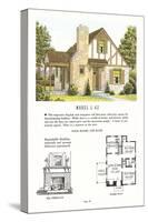 Tudor Style Model House and Floor Plan-null-Stretched Canvas