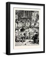 Tudor Times: Christmas Revels in the Baronial Hall-null-Framed Giclee Print