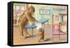 Tuesday, Teddy Bears Ironing-null-Framed Stretched Canvas