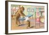 Tuesday, Teddy Bears Ironing-null-Framed Art Print