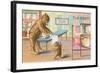 Tuesday, Teddy Bears Ironing-null-Framed Art Print