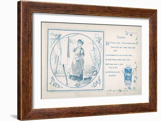 Tuesday: the Housemaid Hangs the Washing Out on the Line-null-Framed Art Print