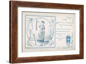 Tuesday: the Housemaid Hangs the Washing Out on the Line-null-Framed Art Print