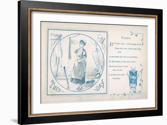 Tuesday: the Housemaid Hangs the Washing Out on the Line-null-Framed Art Print