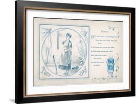 Tuesday: the Housemaid Hangs the Washing Out on the Line-null-Framed Art Print