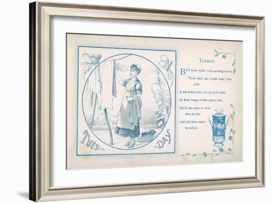 Tuesday: the Housemaid Hangs the Washing Out on the Line-null-Framed Art Print