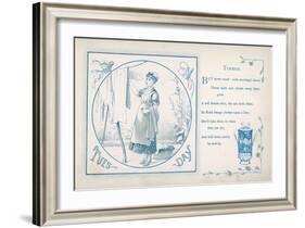 Tuesday: the Housemaid Hangs the Washing Out on the Line-null-Framed Art Print