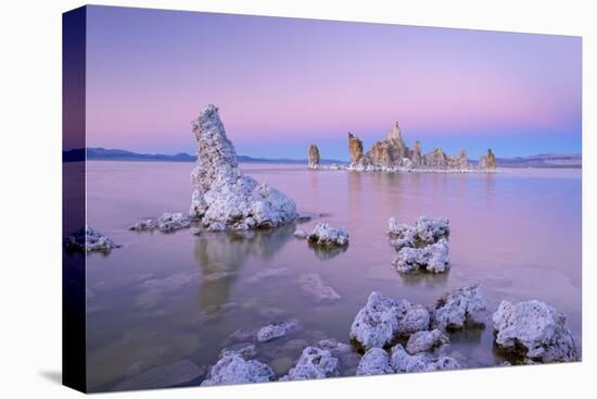 Tufa Towers on Mono Lake at Sunset, California, USA. Autumn (October)-Adam Burton-Stretched Canvas