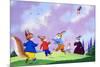 Tufty Flying a Kite-null-Mounted Giclee Print