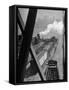 Tug Boats Muscling Barges Loaded with Lehigh Valley Railroad Freight Cars from New York City-Andreas Feininger-Framed Stretched Canvas