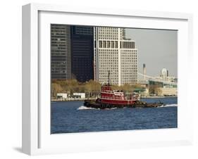 Tug on Hudson River, Manhattan, New York City, New York, USA-R H Productions-Framed Photographic Print
