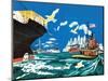 Tugboat and Seagulls - Jack & Jill-Joe Krush-Mounted Giclee Print