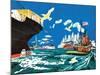 Tugboat and Seagulls - Jack & Jill-Joe Krush-Mounted Giclee Print